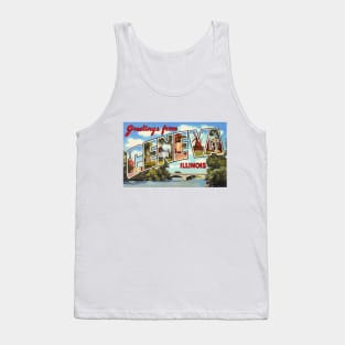 Greetings from Geneva Illinois - Vintage Large Letter Postcard Tank Top